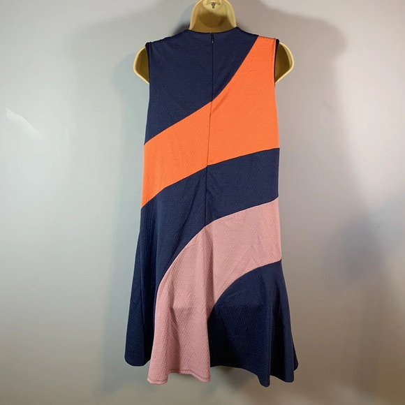 HUTCH anthropologie size 0X blue purple coral textured dot sleeveless shift - Picture 4 of 9